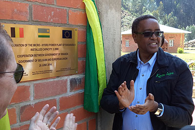 ALL SMILES: Infrastructure minister commissions the Rukarara2 power plant. John Mbanda. 