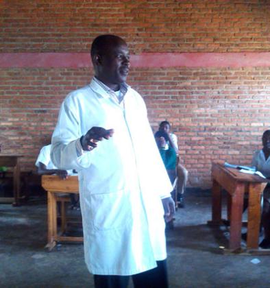 Gatsinzi teaches his students on Monday. Heu2019s described as a cooperative and approachable teacher. / Elizabeth Buhungiro 