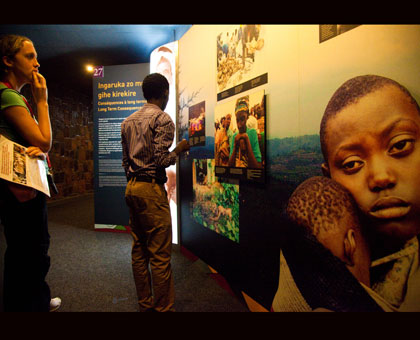 Visitors at Kigali Genocide memorial.  Japan and Rwanda share a similar history of devastation and reconstruction.  File. 