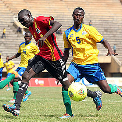 Uganda Cubsu2019 Shaban Muhammad, who also scored in the first leg, netted the winning goal yesterday to eliminate Rwanda from the Afcon 2015 qualifiers. Courtesy.