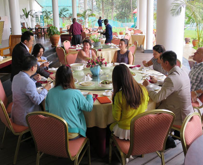 Diners enjoy a meal in the restaurant. (Moses Opobo)