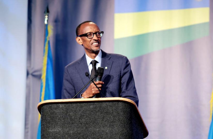 President Kagame speaks during the 6th edition of Rwanda Day in Atlanta, US on Saturday. (Village Urugwiro)