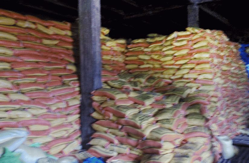 Bags of the rice impounded at the weekend. (Courtesy)