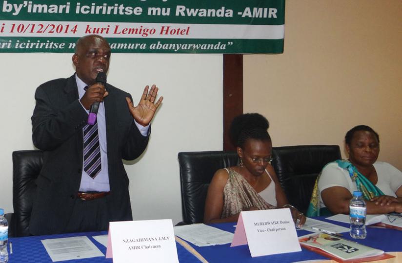 Nzagahimana (left) speaks at the event on Wednesday. (Peterson Tumwebaze)