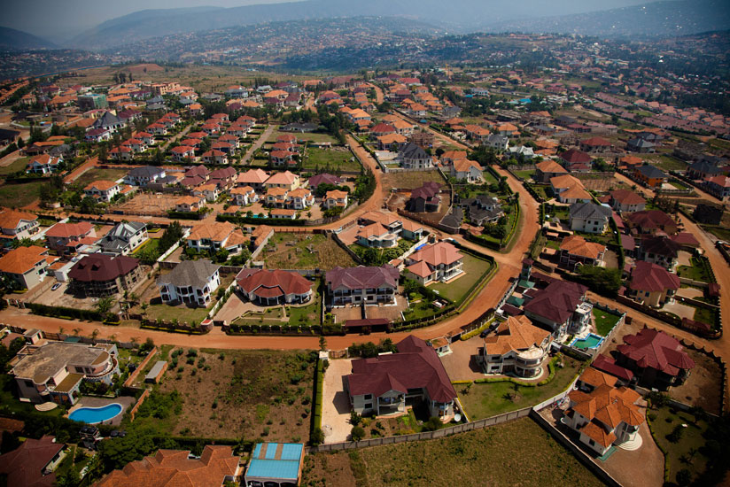 An aerial view of a neighbourhood in Kibagabaga, Gasabo District. (Timothy Kisambira)