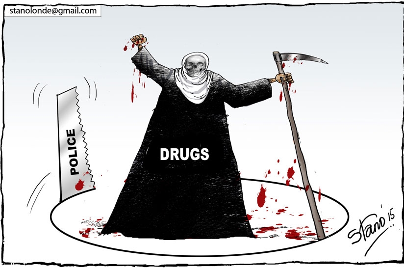 editorial cartooning about drug addiction