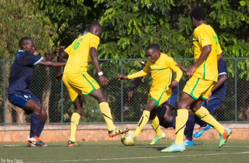 AS Kigali in a league match with Police early this season that ended in a goalless draw. The Kigali City Council side is on course to  win  their first league title. (File)