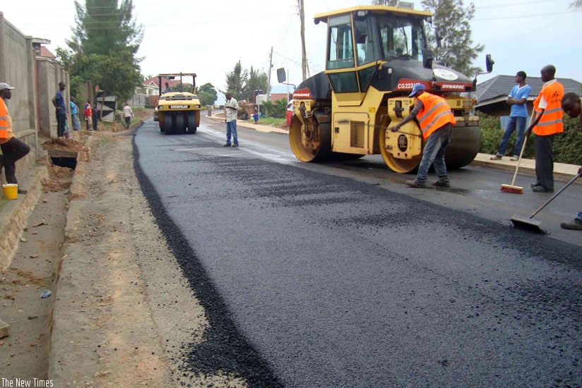 Road construction works in Kigali. rn(Timothy Kisambira)