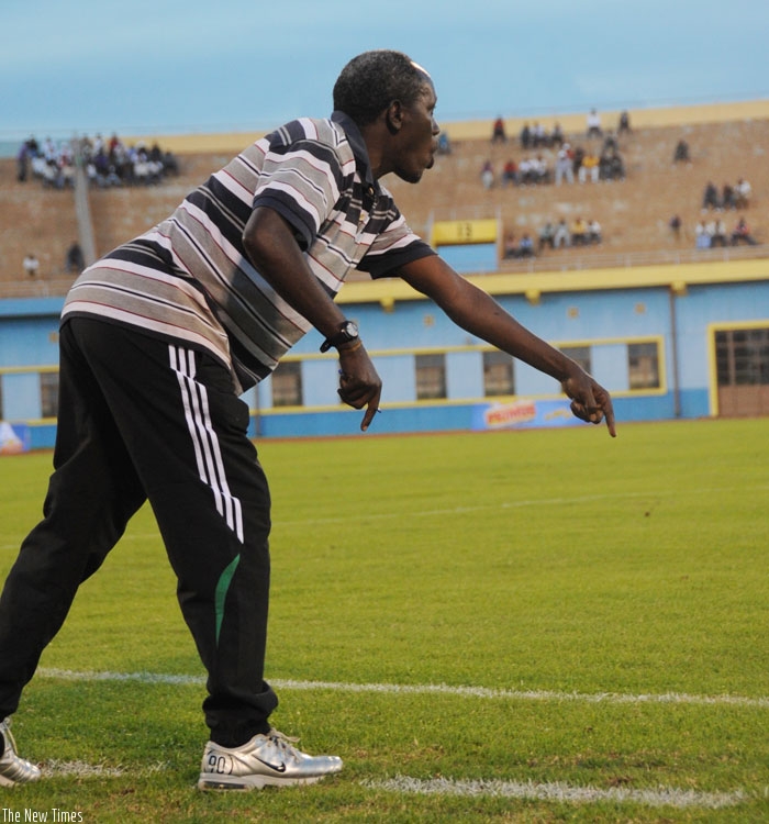 Rayon Sports coach Jean Baptiste Kayiranga is keen on guiding the Blues to Peace Cup truimph. (File)