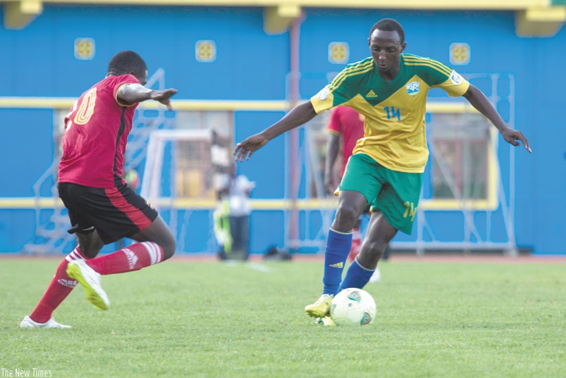 Rwanda U-23 creative midfielder Andrew Buteera (R) is expected to bring experience to the senior side during the Commemoration Cup this weekend. (File)