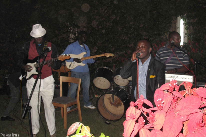 Rwandan music legend Abdoul Makanyaga (L) and his band spiced up the party with terrific performances. (All photos by Thomas Gamby)