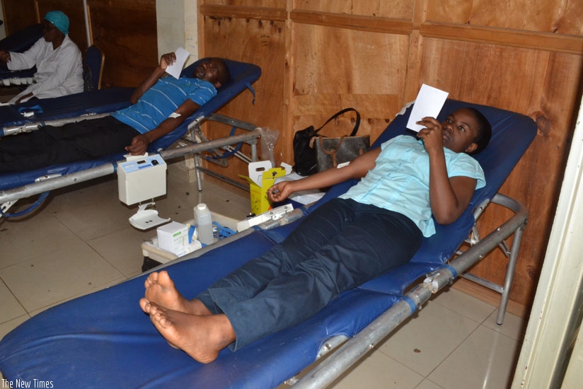 Mount Kenya Universityu2019s students donate blood at Kicukiro campus. (Courtesy)