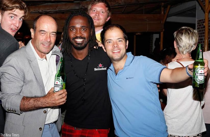 Revelers with Deejay Africano (In black t-shirt) at last year's Summer Beach Fest.