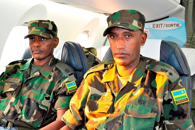 RDF medical personnel depart for CAR from Kigali International Airport yesterday.  (Courtesy)