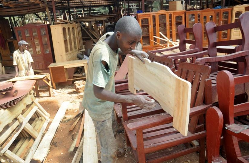 A man at a carpentry workshop. The survey shows that over 146,000 jobs were created annually in Rwanda since 2011. (File)