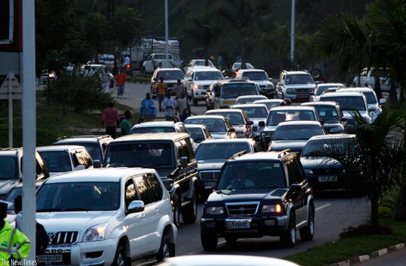 Traffic jam in some areas within Kigali needs to be solved especially during the morning rush hours. (File)