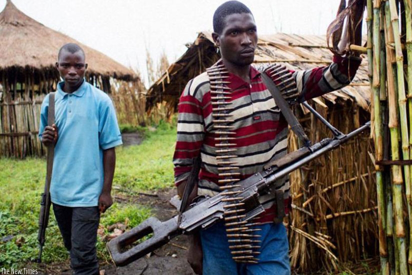 FDLR militiamen at their base in eastern DR Congo.  (File)