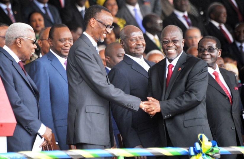 President Kagame yesterday attended the swearing in ceremony of Tanzania's new President, Dr John Magufuli, at Uhuru Stadium in Dar es Salaam. (Village Urugwiro)