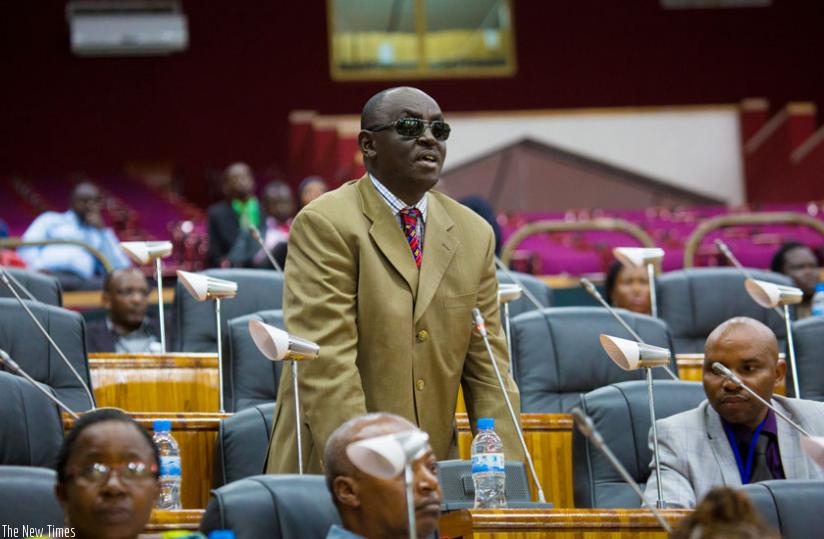 MP Dr James Ndahiro (Rwanda) speaks during an EALA session in Kigali  last year. (Timothy Kisambira)