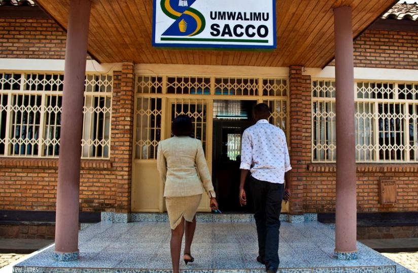 Teachers approach Umwalimu SACCO head office in Remera, Kigali. (File)