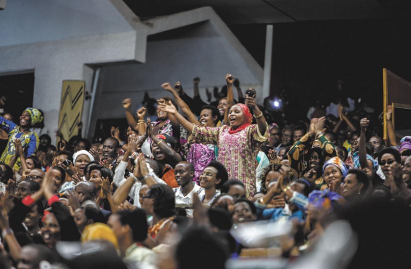 Members of the public react to a submission by an MP in the Lower Chamber during the debate on term limits on July 14. (File)