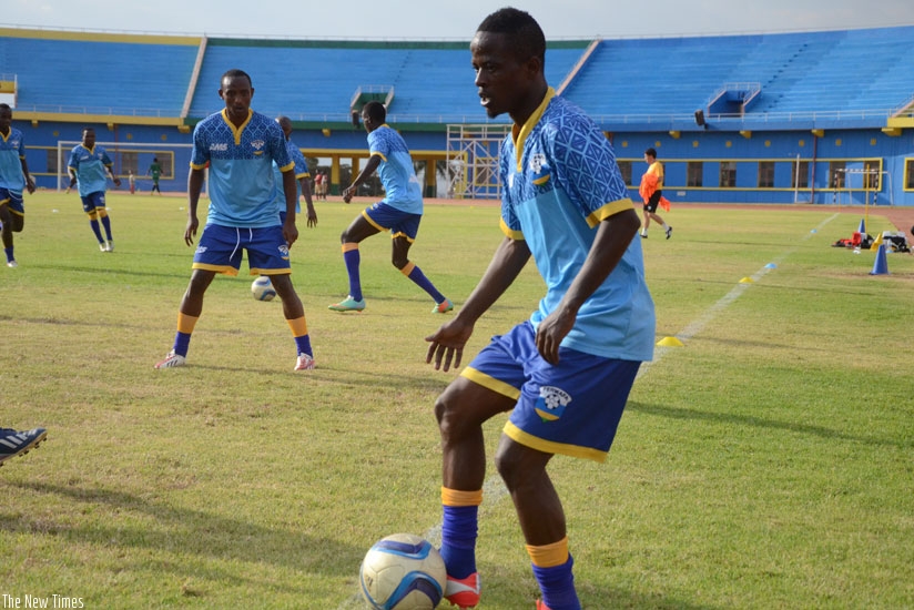 Amavubi captain Haruna Niyonzima trains before a World Cup Qualifier. The 27-year-old does not agree with the decision to suspend him by Yanga. (Sam Ngendaihimana)