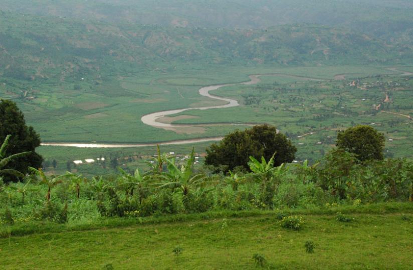 An aerial view of River Nyabarongo. Government agencies have joined hands to protect the river and turn its muddy, brown waters blue again. (Net photo)