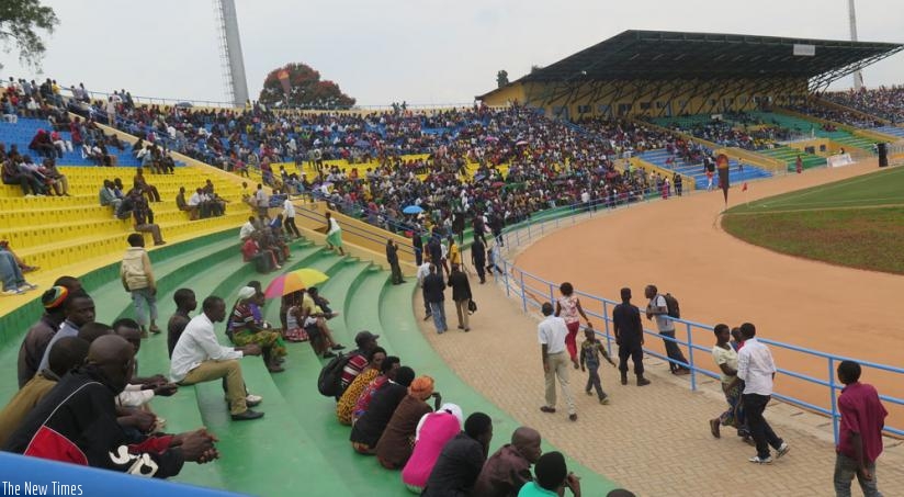 Thousands turned up for the inauguration of Huye Stadium on Saturday. The sadium has capaciy to sit 10,000 people. (Emmanuel Ntirenganya)