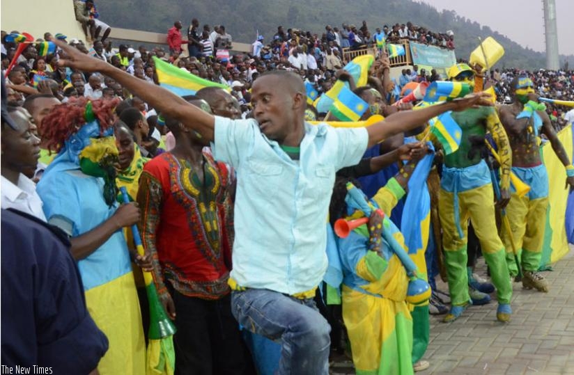 Amavubi fans at Umuganda Stadium in Rubavu District. (Sam Ngendahimana)