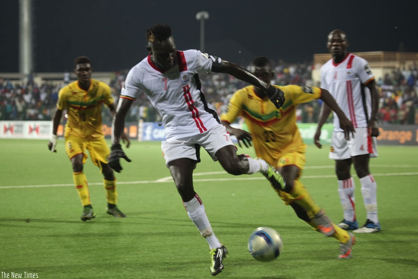 Uganda Cranes' left-back Joseph Ocaya could keep the captain's armband in case Farouk Miya doesn't feature against Zambia. (Sam Ngendahimana)