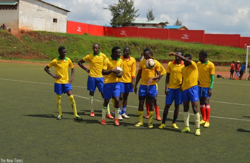 AS Kigali players train ahead of their league tie against Mukura. (Samuel Niyonziza)