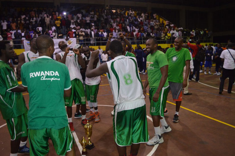 Espoir players celebrate after winning the local edition of Gisembe memorial tournament last weekend.