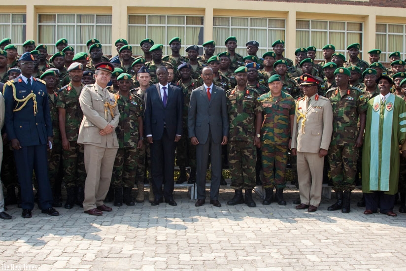 President Paul Kagame officiates during a graduation at the RDF Command and Staff College Nyakinama in Musanze District. (Courtesy)