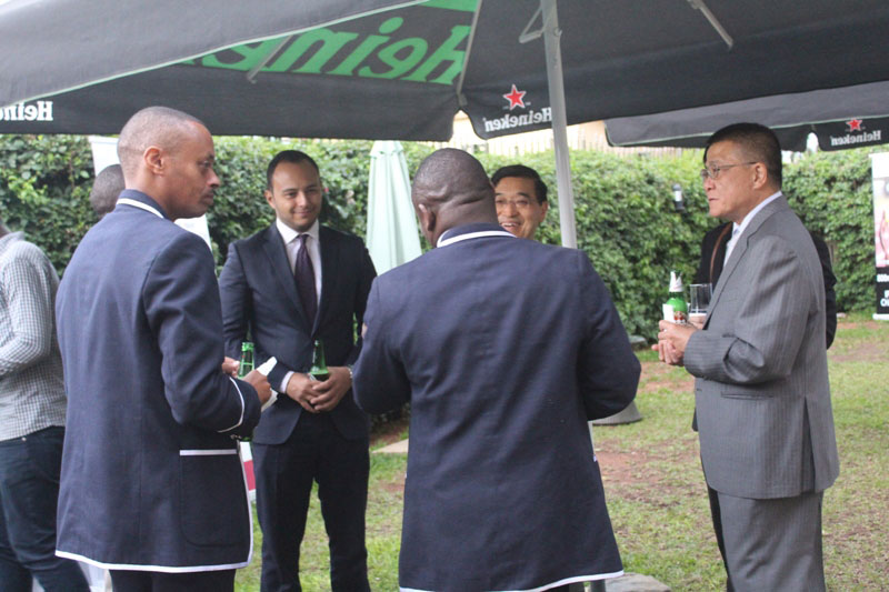 NPC-Rwanda president Nizeyimana shares a light moment with NPC-Rwanda SG Eric Karasira and the ambassadors of Japan, China and Egypt. / Courtesy