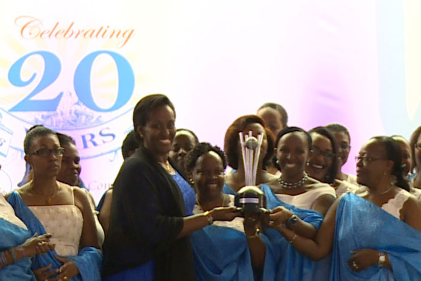 First Lady Jeannette Kagame is honoured by Unity Club. / Courtesy