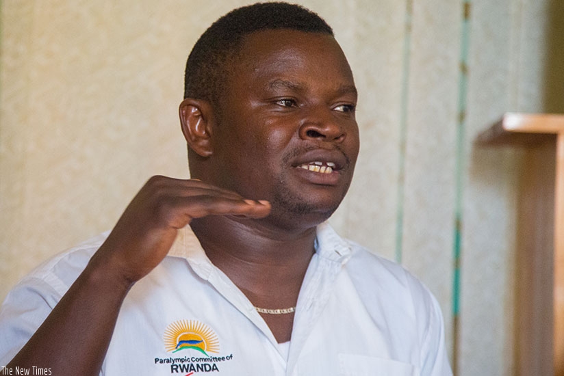 Rwanda National Paralympics Committee boss Celestin Nzeyimana. (Faustin Niyigena)