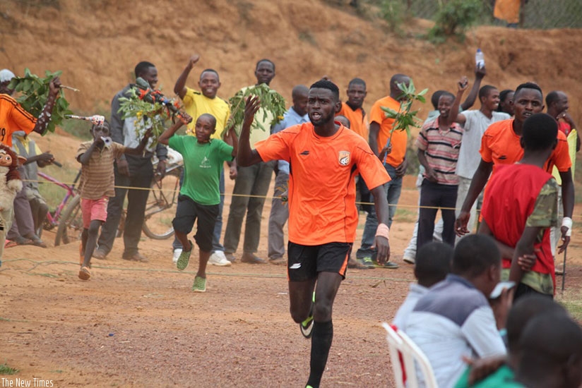 Bertrand Iradukunda, who netted a brace as Bugesera FC beat AS Muhanga 4-0 on Tuesday to advance to the Peace Cup quarter-finals. File photo