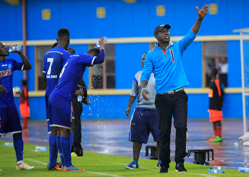 Rayon Sports head coach Olivier Karekezi, during the game against Police FC, he says he won't be emotional when he faces his former club, APR FC on Saturday. / Sam Ngendahimana