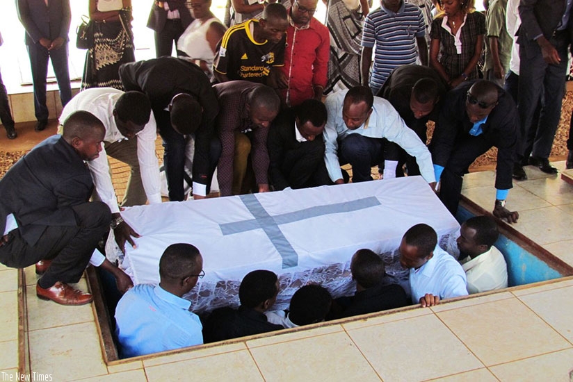 A total of 547 victims of  Genocide were buried at Nyanza Genocide memorial yesterday. James Habimana.