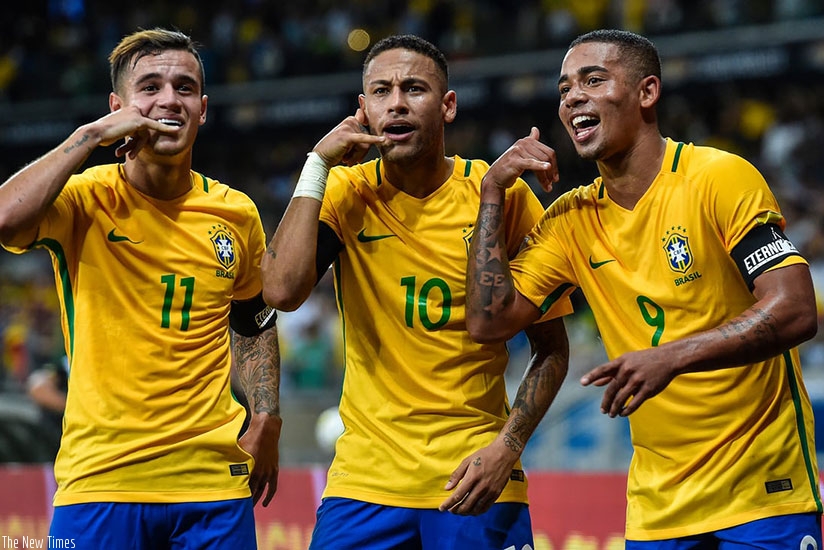 Philippe Coutinho ( left), Neymar and Gabriel Jesus give Brazil formidable options in attack. (Net photo)