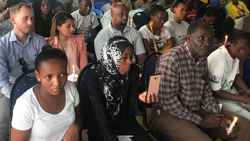 Mourners during the commemoration event in Mombasa.