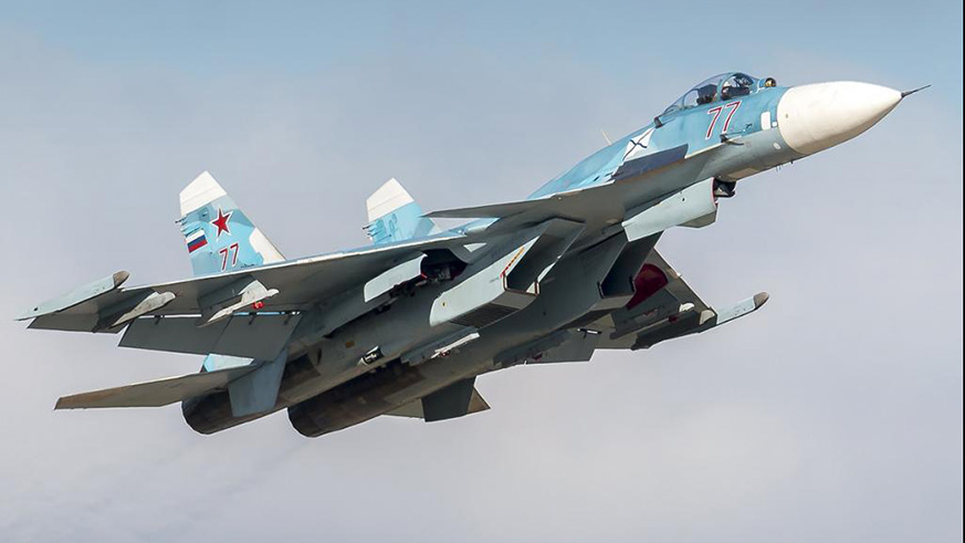 A Russian fighter jet crashed after taking off from an airbase in Syria. (Net photo)