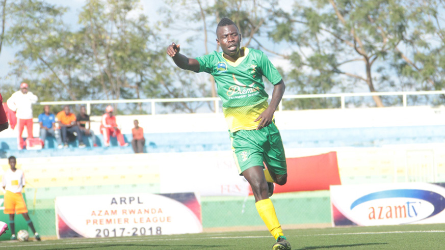 Burundian Forward Jean Claude Ndarusanze celebrates after handing AS Kigali a 1-0 lead in the 16th minute. (Peter Kamasa)