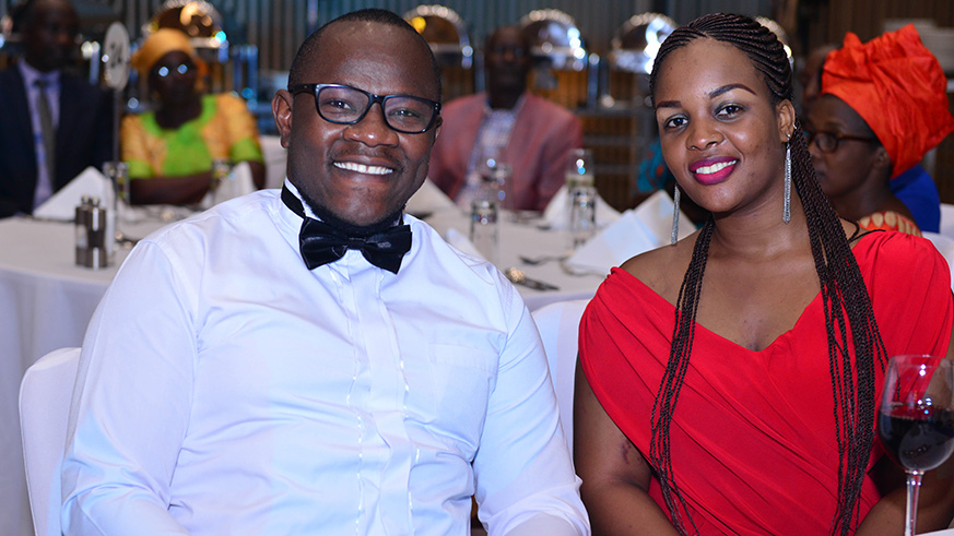 Eugene Anangwe, a presenter of In Focus Rwanda at RBA with his wife.