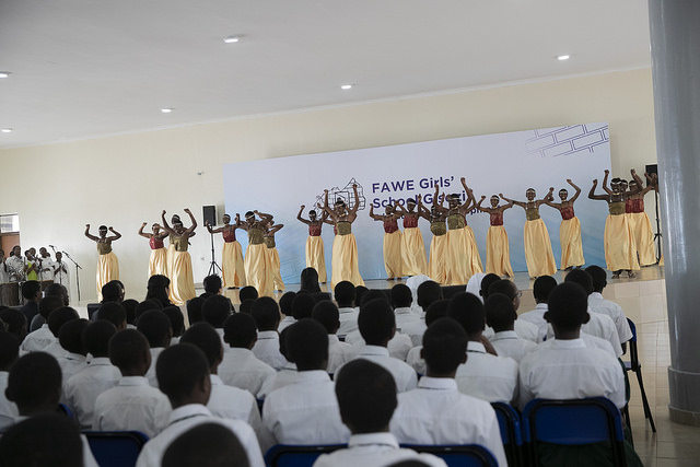 On 23 July 2018, First Lady Mrs Jeannette Kagame along with Her Excellency Mrs Peng Liyuan, who is also a UNESCO special envoy for the advancement of girls' and women education, visited FAWE Girls' School Gisozi.