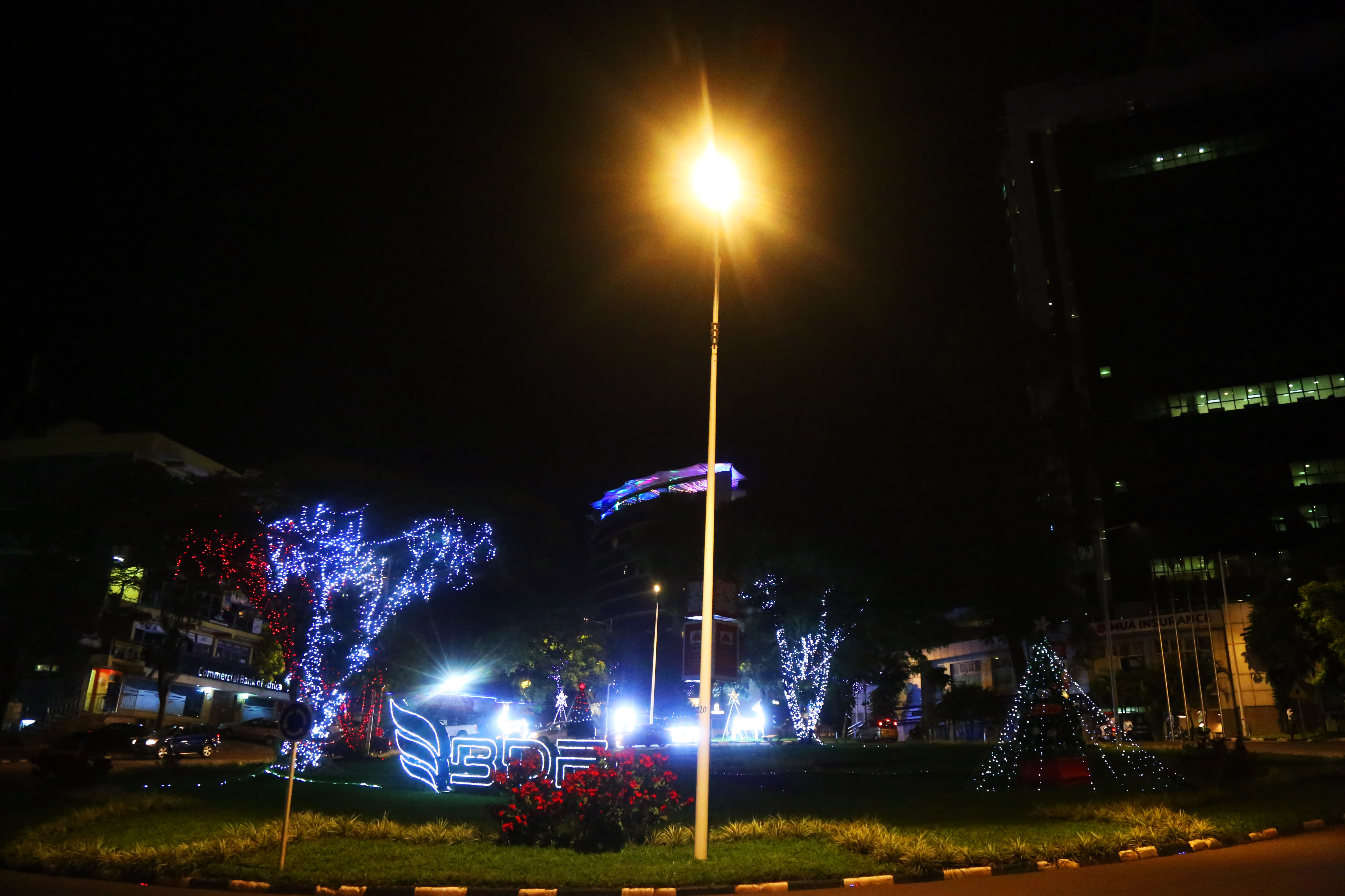 Christmas decoration at Kigali Convention Centre. Businesses in Kigali have decked their premises with decorations as part of the ritual to celebrate the festive season. 