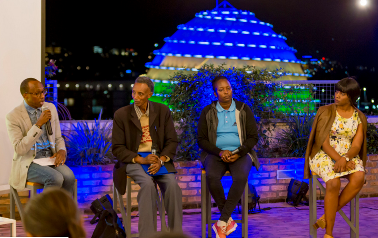 From Left: Ntarindwa Diogene, Professor Tony Kamanzi, Uwacu Karekezi Martine and Numuhire Caroline/ Bahizi Craish 