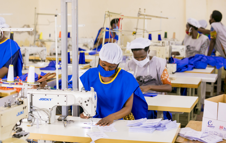 A woman at work at Weya Creations Garment Factory in Kigali. Through its â€˜Open Calls Programmeâ€™, the National Industrial Research and Development Agency (NIRDA) is helping garment manufacturers to upgrade their equipment. / Photo: Courtesy