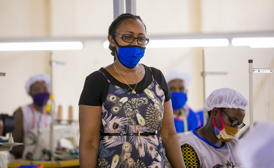 A woman at work at Weya Creations Garment Factory in Kigali. Through its â€˜Open Calls Programmeâ€™, the National Industrial Research and Development Agency (NIRDA) is helping garment manufacturers to upgrade their equipment. / Photo: Courtesy