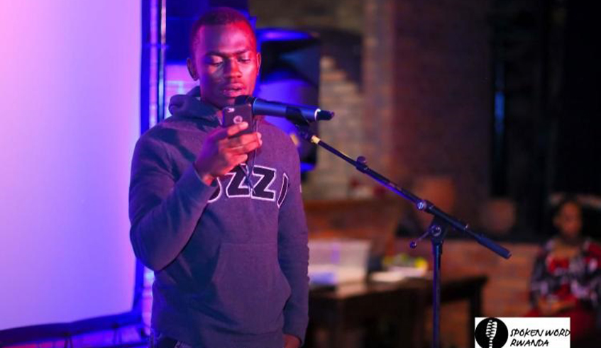 Prince Waziel during a spoken word performance in Kigali, last year. / Courtesy.